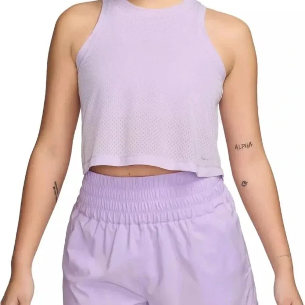 NWT Nike One Classic Breathable Mesh Purple Dri-FIT Tank Top
